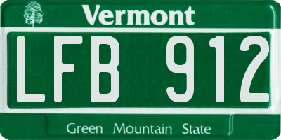 VT license plate LFB912