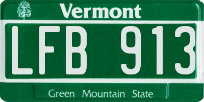 VT license plate LFB913