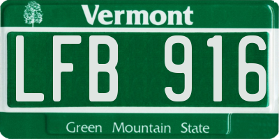 VT license plate LFB916