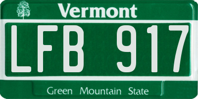 VT license plate LFB917