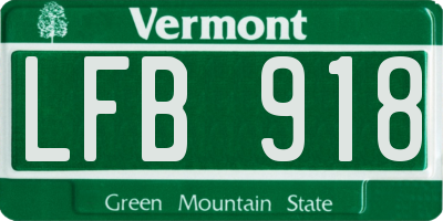 VT license plate LFB918