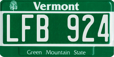 VT license plate LFB924