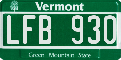 VT license plate LFB930