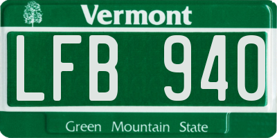 VT license plate LFB940