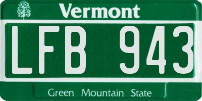 VT license plate LFB943
