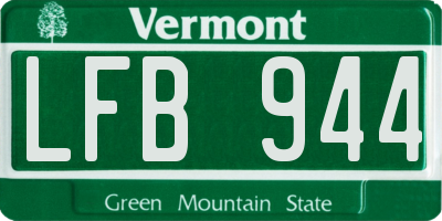 VT license plate LFB944