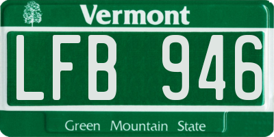 VT license plate LFB946