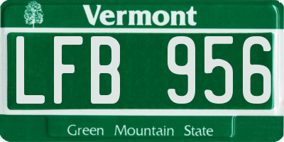 VT license plate LFB956