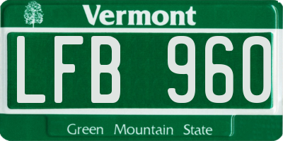 VT license plate LFB960