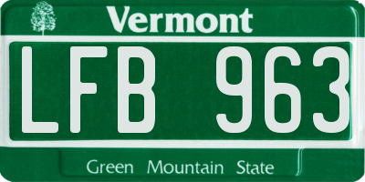 VT license plate LFB963