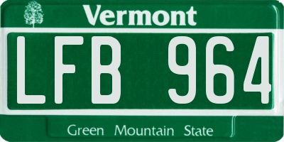 VT license plate LFB964