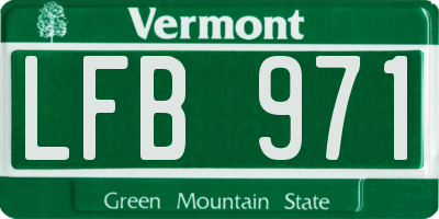 VT license plate LFB971