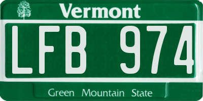 VT license plate LFB974