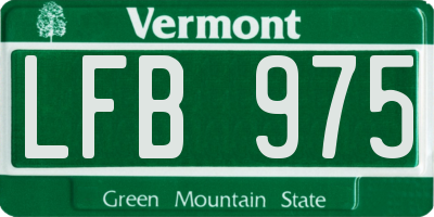 VT license plate LFB975