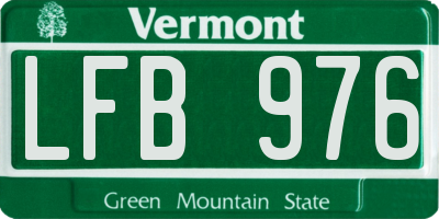 VT license plate LFB976