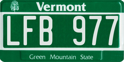 VT license plate LFB977