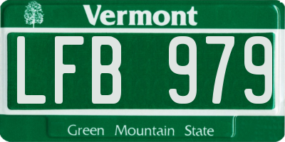 VT license plate LFB979
