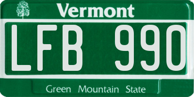 VT license plate LFB990