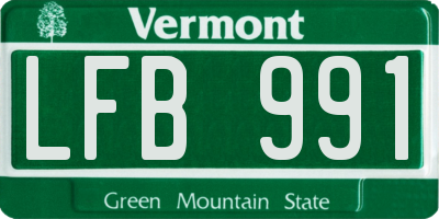 VT license plate LFB991