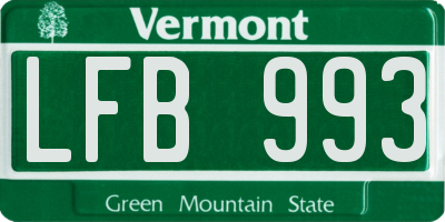 VT license plate LFB993