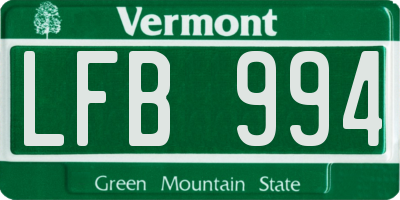 VT license plate LFB994