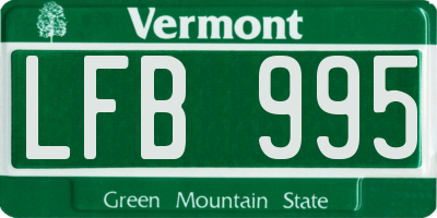 VT license plate LFB995