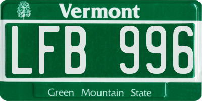 VT license plate LFB996