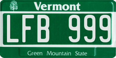 VT license plate LFB999