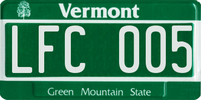 VT license plate LFC005