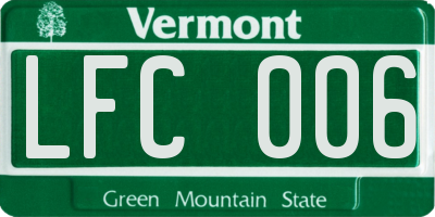 VT license plate LFC006