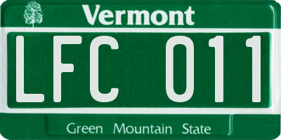 VT license plate LFC011