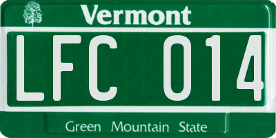 VT license plate LFC014