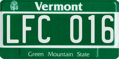 VT license plate LFC016