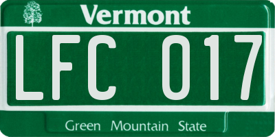VT license plate LFC017
