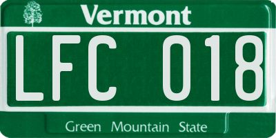 VT license plate LFC018