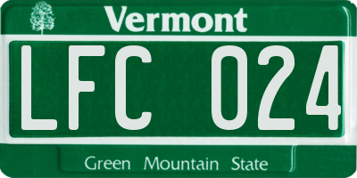 VT license plate LFC024