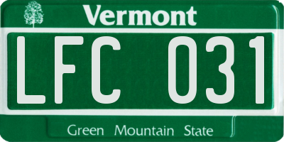 VT license plate LFC031