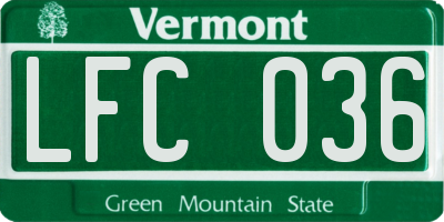 VT license plate LFC036