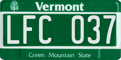 VT license plate LFC037