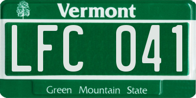 VT license plate LFC041