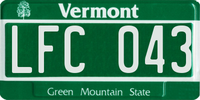 VT license plate LFC043