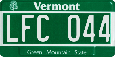 VT license plate LFC044