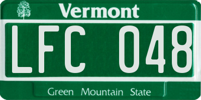 VT license plate LFC048
