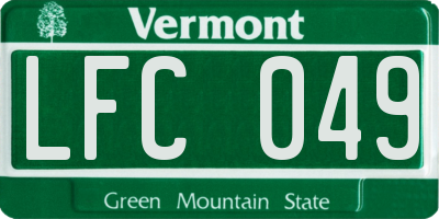 VT license plate LFC049