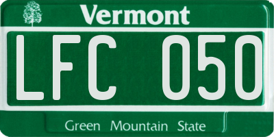 VT license plate LFC050