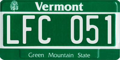 VT license plate LFC051