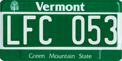 VT license plate LFC053