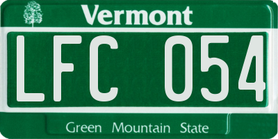 VT license plate LFC054