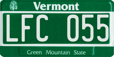 VT license plate LFC055