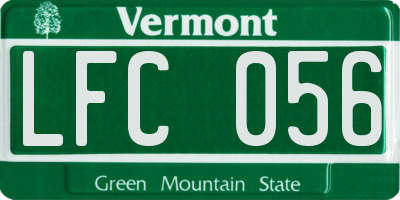 VT license plate LFC056